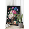 Натюрморт с пышными пионами Цветы Букет Классика Маме 80х100 Раскраска картина по номерам на холсте