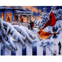 Рождественский вечер Раскраска картина по номерам на холсте Menglei 