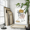 Женский портрет с пионом Абстракция Интерьерная 60х80 Раскраска картина по номерам на холсте