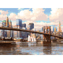 Бруклинский мост Раскраска картина по номерам на холсте Белоснежка