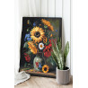 Натюрморт с яркими подсолнухами Цветы Букет в вазе Интерьерная Раскраска картина по номерам на холсте