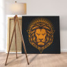 Лев с золотой гривой / Животные 80х80 см Раскраска картина по номерам на холсте с металлической краской