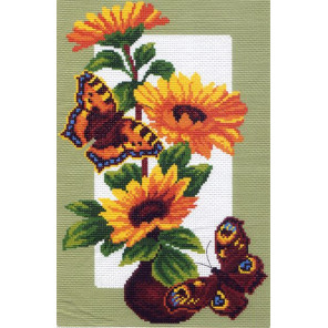 Подсолнухи и бабочки Набор для вышивания Матренин Посад