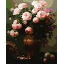 Натюрморт с розовыми розами Раскраска картина по номерам на холсте