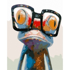 Лягушка попарт Раскраска картина по номерам акриловыми красками на холсте Menglei
