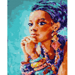  Этническая африканка Раскраска картина по номерам на холсте ZX 23304