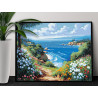 Цветы по дороге к морю Пейзаж Лето Природа Интерьерная 100х125 Раскраска картина по номерам на холсте