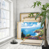 Цветы на берегу моря Пейзаж Лето Природа Интерьерная 80х100 Раскраска картина по номерам на холсте