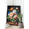 Пионы и садовые цветы в вазе Натюрморты Букет Интерьерная Раскраска картина по номерам на холсте