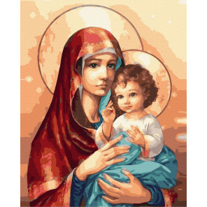  Икона Святой Марии Раскраска картина по номерам на холсте ZX 24318
