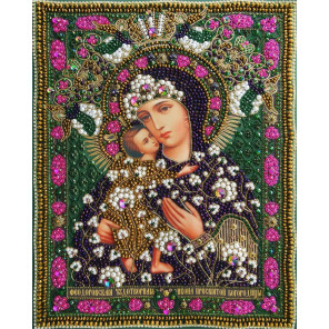  Богородица Феодоровская Набор для частичной вышивки бисером Хрустальные грани И-19А