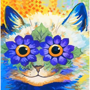 Цветочный кот Раскраска картина по номерам акриловыми красками Color Kit