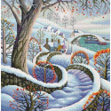 Зимняя дорожка Канва с рисунком для вышивки бисером Конек