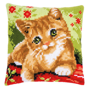  Сладкий котенок Набор для вышивания подушки Vervaco PN-0195926