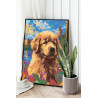 Щенок золотистый ретривер на природе Собаки Животные Яркая 80х100 Раскраска картина по номерам на холсте