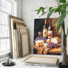 Натюрморт с сыром и вином Фрукты Для кухни еда Интерьерная Италия Раскраска картина по номерам на холсте