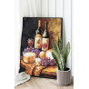 Натюрморт с сыром и вином Фрукты Для кухни еда Интерьерная Италия 100х125 Раскраска картина по номерам на холсте