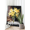 Желтые лилии в вазе Цветы Букет Натюрморт Интерьерная Раскраска картина по номерам на холсте