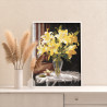 Желтые лилии в вазе Цветы Букет Натюрморт Интерьерная Раскраска картина по номерам на холсте