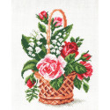 Корзина с цветами Канва с рисунком для вышивания Матренин Посад