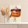 Морковный торт Пирожное Детская Еда Для детей Для мальчика Для девочек Маленькая Легкая Раскраска картина по номерам на холсте