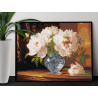 Хрустальная ваза с пионами Букет Цветы Интерьерная Раскраска картина по номерам на холсте