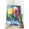 Разноцветные розы в вазе Цветы Натюрморт Лето Интерьерная 80х100 Раскраска картина по номерам на холсте
