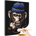 Гангстер обезьяна / Животные Раскраска картина по номерам на холсте с металлической краской