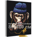 Гангстер обезьяна / Животные 80х100 см Раскраска картина по номерам на холсте с металлической краской