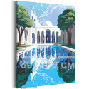 Восточный дворец Пейзаж Лето Дом Турция Вода 80х100 Раскраска картина по номерам на холсте