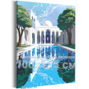 Восточный дворец Пейзаж Лето Дом Турция Вода 100х125 Раскраска картина по номерам на холсте