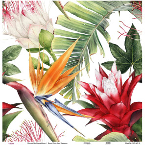  Тропические цветы Рисовая бумага для декупажа Cadence RRUC14930