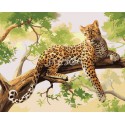 Леопард на ветке Раскраска картина по номерам на холсте Iteso