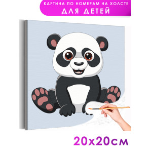 Маленькая панда Животные Для детей Детские Для мальчиков Для девочек Легкая Раскраска картина по номерам на холсте