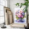Пионы и сирень в вазе Цветы Букет Натюрморт Маме Интерьерная 80х100 Раскраска картина по номерам на холсте