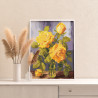 Желтые розы на столе Натюрморт Цветы в вазе Букет Маме Интерьерная Раскраска картина по номерам на холсте
