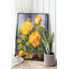 Желтые розы на столе Натюрморт Цветы в вазе Букет Маме Интерьерная 100х125 Раскраска картина по номерам на холсте