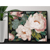 Нежные розовые пионы в саду Цветы Растения Интерьерная Маме 100х125 Раскраска картина по номерам на холсте