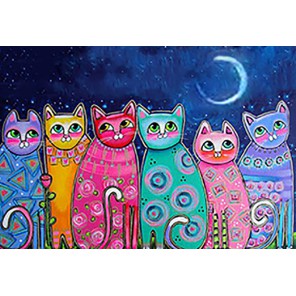 Разноцветные коты Алмазная мозаика вышивка Гранни | Алмазная мозаика купить