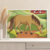 Лошадь на ферме Животные Для детей Детская Для девочек Для мальчика Маленькие Простые Раскраска картина по номерам на холсте