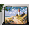 Пейзаж с маяком Природа Море Океан Птицы Лето 100х125 Раскраска картина по номерам на холсте