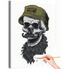  Череп с бородой в шапке Раскраска картина по номерам на холсте AAAA-C0216