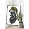  Череп с бородой в шапке 60х80 см Раскраска картина по номерам на холсте AAAA-C0216-60x80