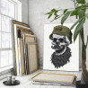  Череп с бородой в шапке 60х80 см Раскраска картина по номерам на холсте AAAA-C0216-60x80
