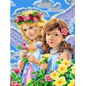 Ангелочки Раскраска картина по номерам на холсте