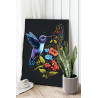 Колибри в сумерках Птицы Цветы Природа Раскраска картина по номерам на холсте