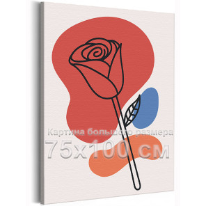 Бутон розы на красном Раскраска картина по номерам на холсте
