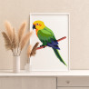 Зеленый попугай Птицы Для детей Раскраска картина по номерам на холсте
