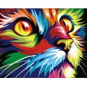 Радужный кот Раскраска картина по номерам на холсте