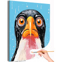 Пингвин под дождем Животные Птицы Мультики Смешная Для детей Раскраска картина по номерам на холсте